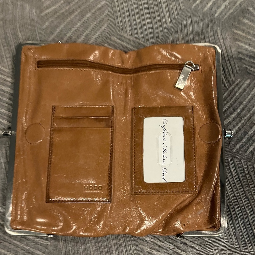 Hobo international camel colored clutch